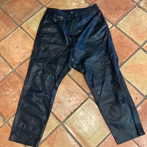 NWT nili lotan black leather jogger sz m